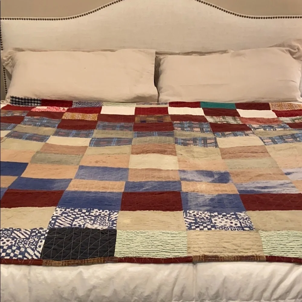 Vintage Handmade Pieced Quilt Reversible